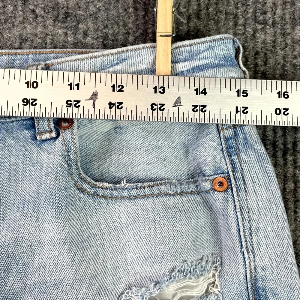 American Eagle Outfitters Mom Jeans Womens 8 Blue Denim Distressed Streetwear